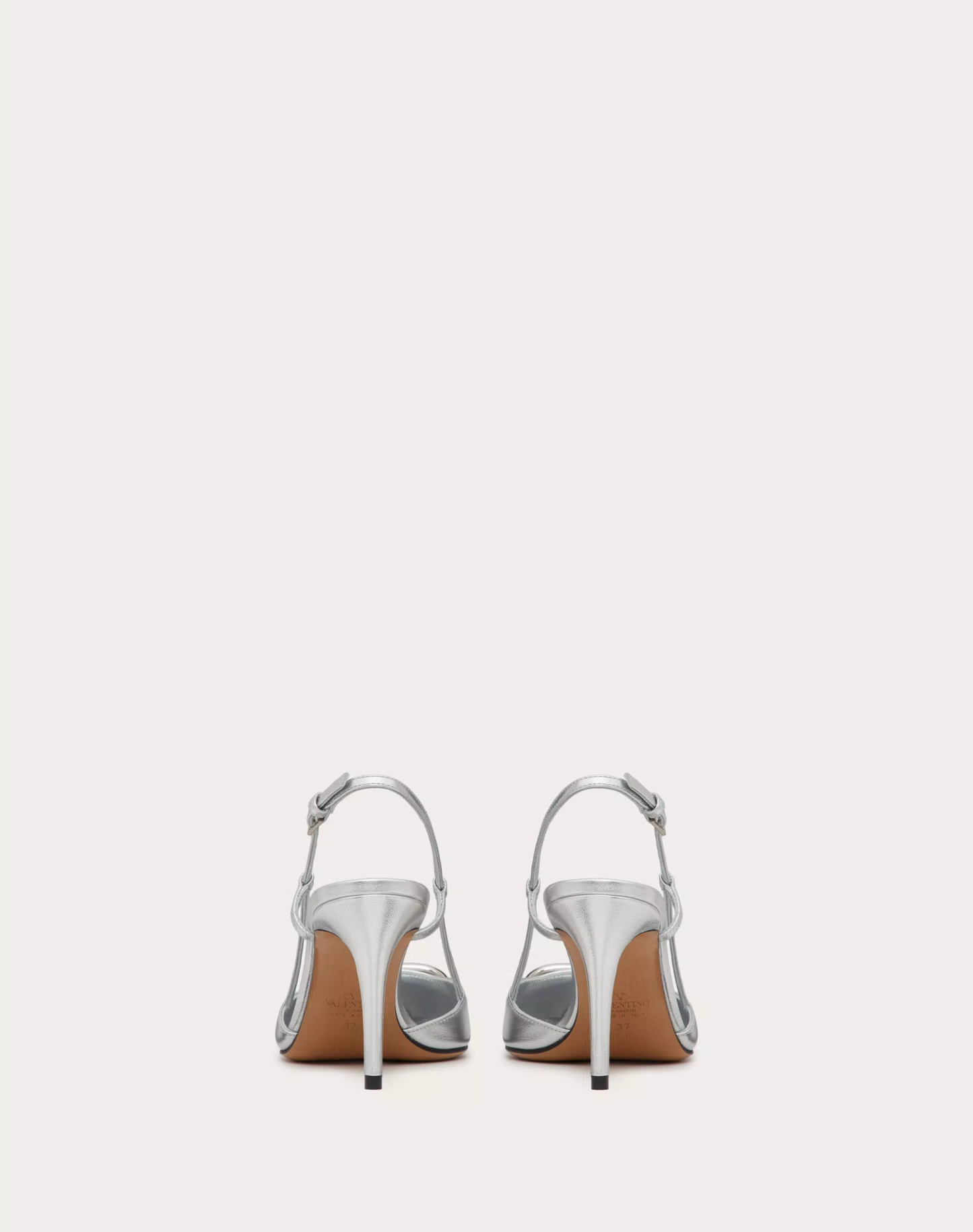 VLOGO SIGNATURE SLINGBACK PUMP IN LAMINATED NAPPA LEATHER 80MM